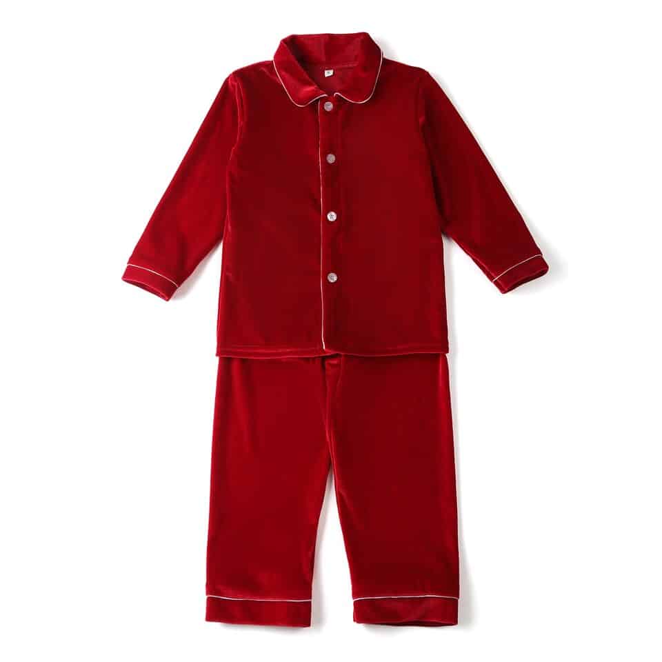 Pyjama d'hiver pour enfant à col rabattu Rouge pour garçon 4