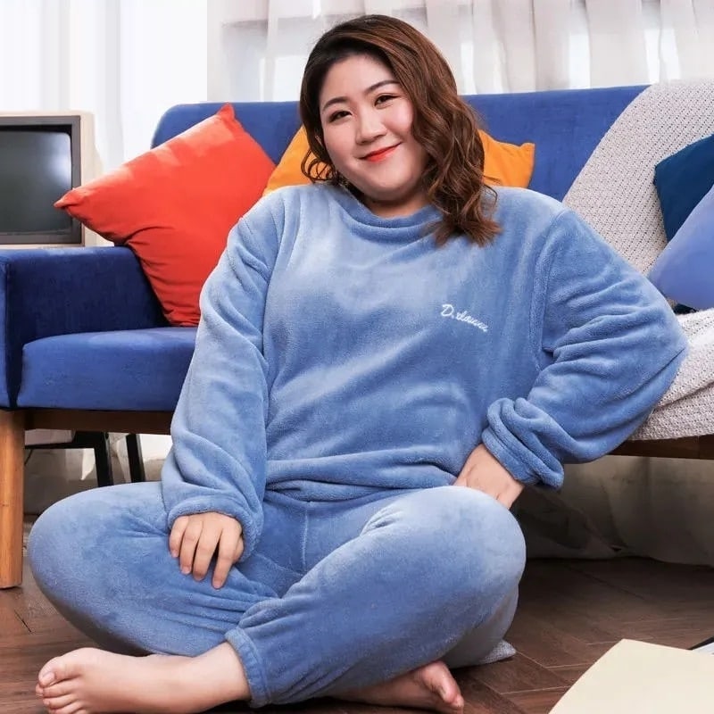 Pyjama d'hiver pour femme à taille ronde - Polaire Ultra chaud_1