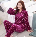 Pyjama d'hiver pour femmes avec impression à point_17