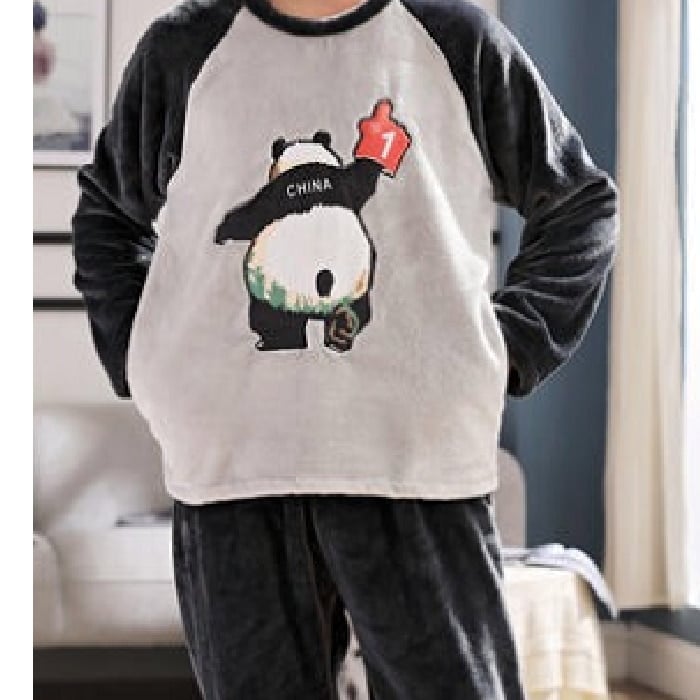Pyjama d'hiver pour hommes avec motif de super héros Panda XL 55-70KG