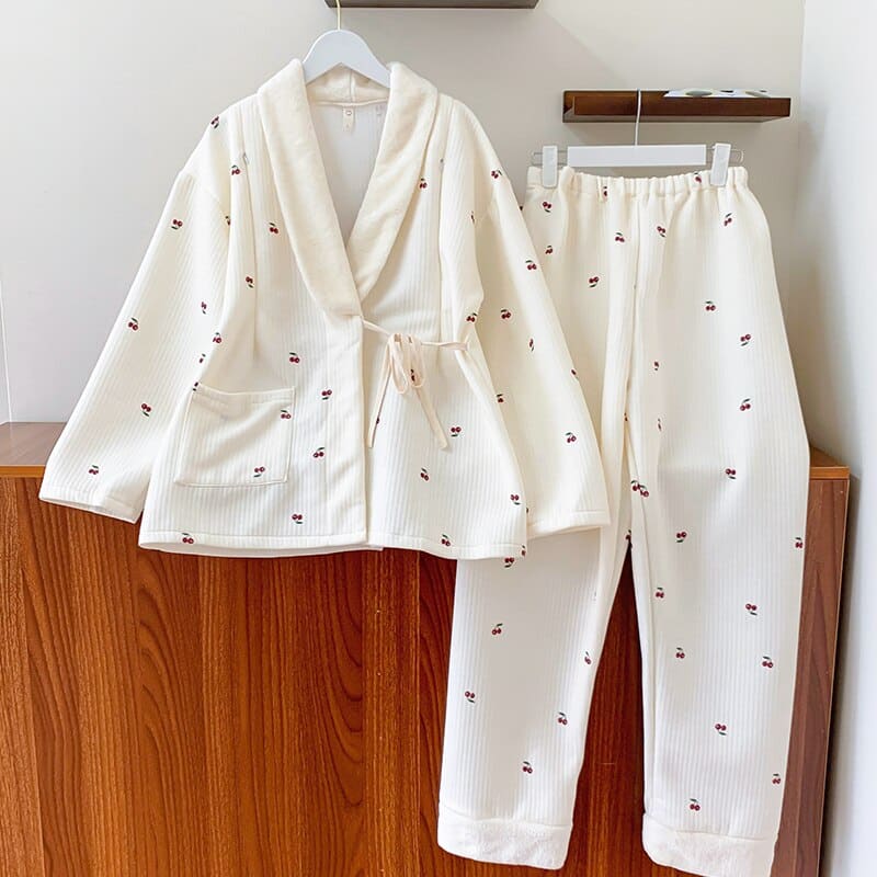 Pyjama de grossesse en coton épais rembourré pour femme