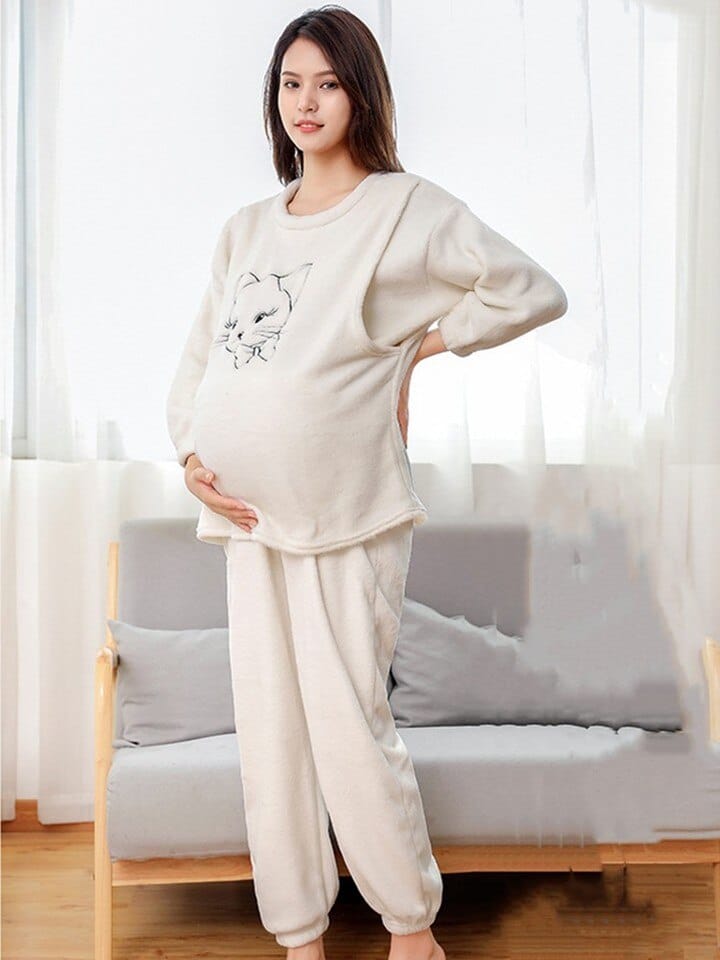 Pyjama de grossesse en flanelle et velours_6