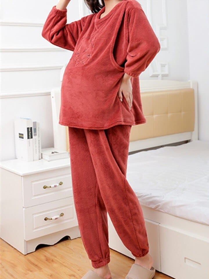 Pyjama de grossesse en flanelle et velours_7