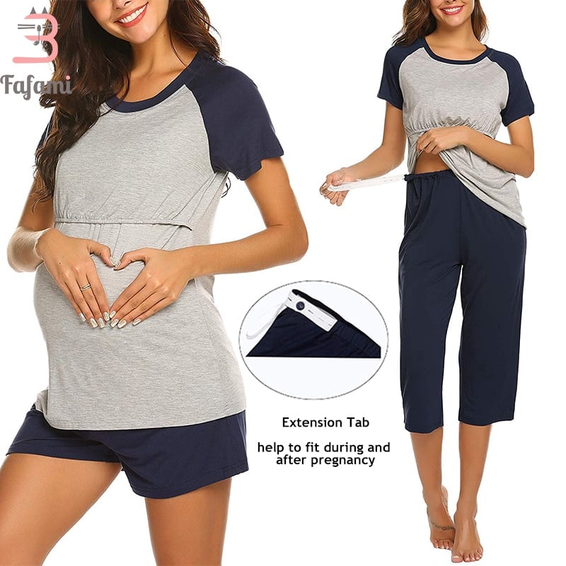 Pyjama de grossesse léger en coton_1