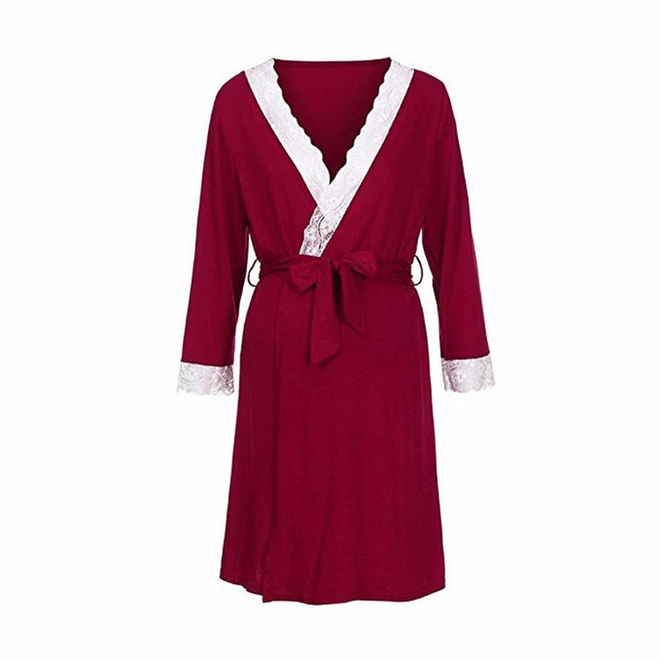 Pyjama de grossesse préfabriqués Ropa en coton Rouge vin S