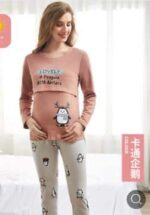 Pyjama de grossesse stylé pour femme en coton_13