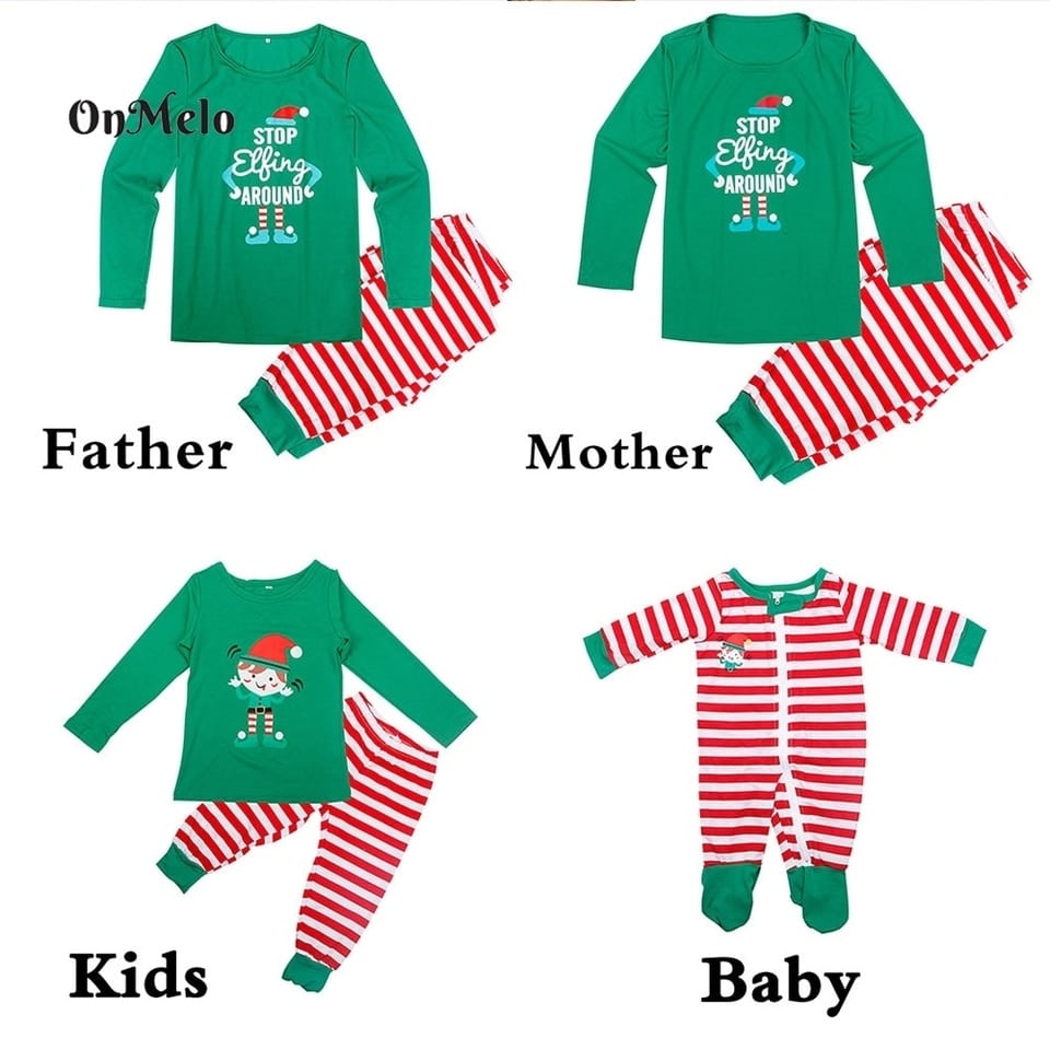 Pyjama de noël pour famille avec un design lutin Style 1 6-7T(130)-Kids