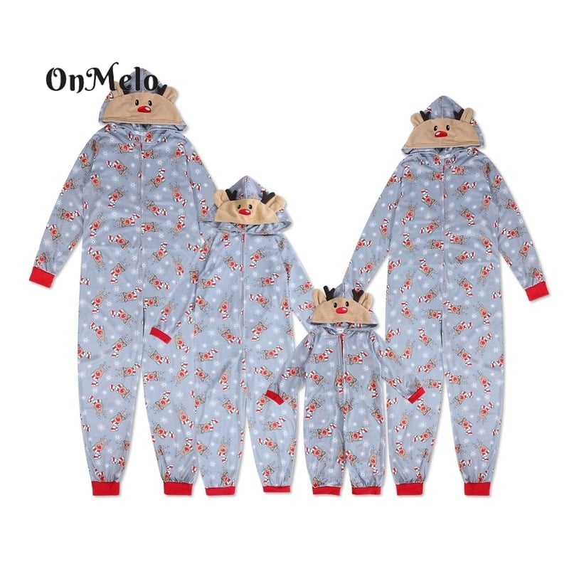 Pyjama de noël pour famille avec un design lutin Style 3-Gray 6-7T(130)-Kids