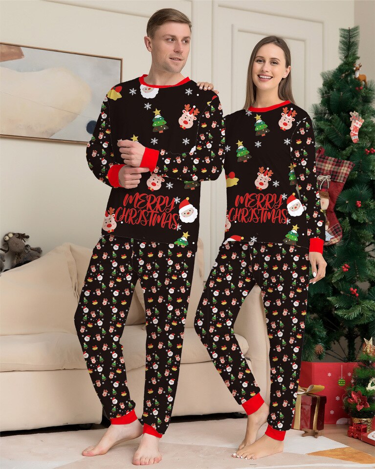 Pyjama de nuit assortis à la famille de Noël à la mode_2