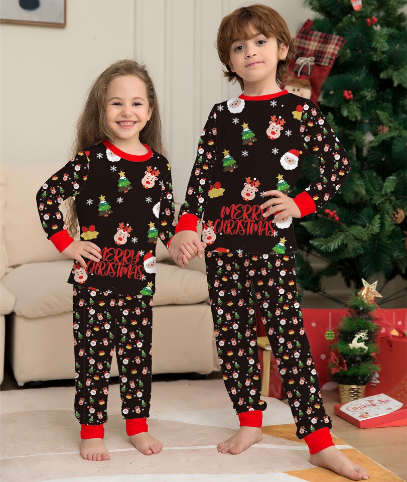 Pyjama de nuit assortis à la famille de Noël à la mode_3