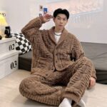 Pyjama décontracté chaud en pilou pour homme_6