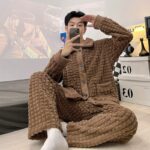 Pyjama décontracté chaud en pilou pour homme_9
