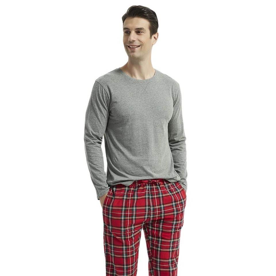 Pyjama décontracté en flanelle pour homme Grise et rouge S Espagne