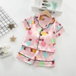 Pyjama en Satin pour enfant avec short_11