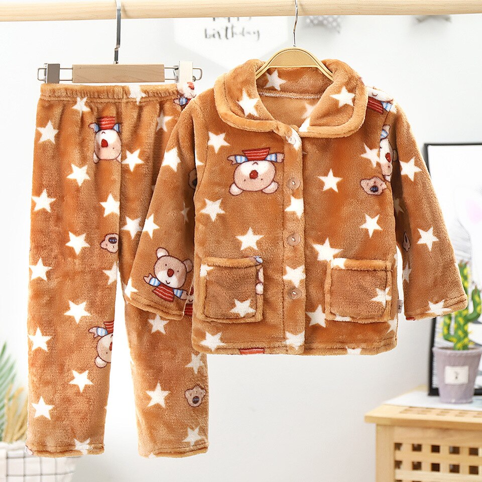 Pyjama en flanelle chaude avec short pour enfant