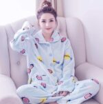 Pyjama en flanelle épaisse pour femme 2 pièces_11