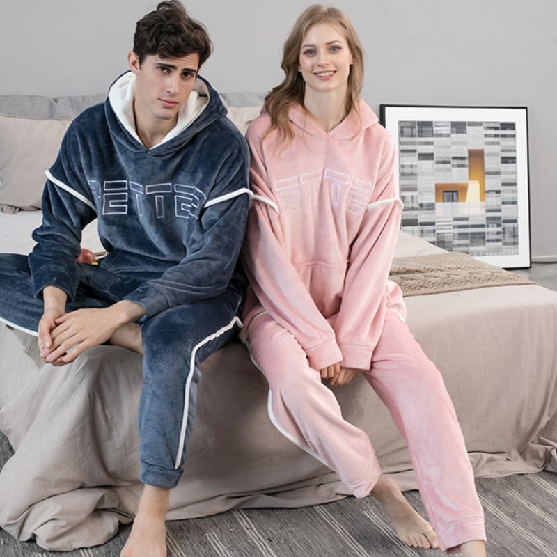 Pyjama en pilou à capuche pour homme et femme_1