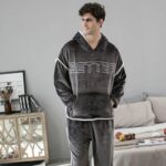Pyjama en pilou à capuche pour homme et femme_5