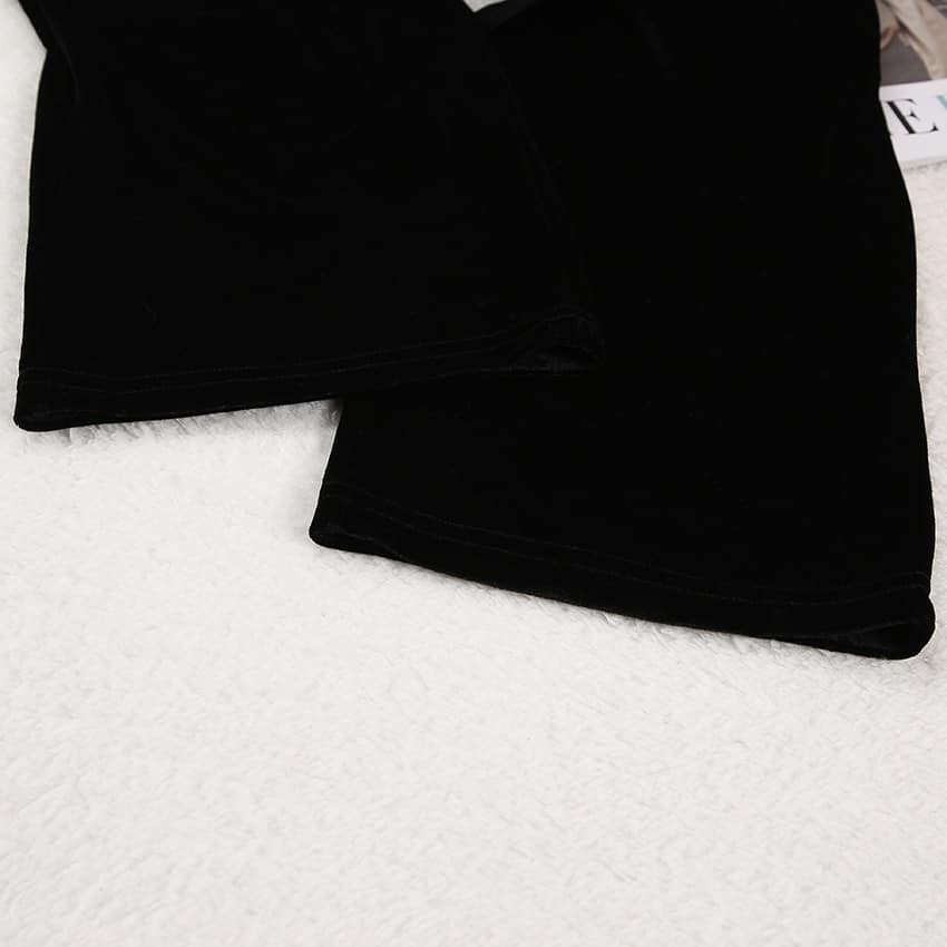 Pyjama en velours de couleur noir pour femmes