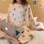 Pyjama fin pour ado en coton pour femme à imprimé_10