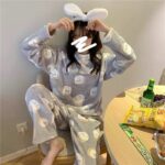 Pyjama imprimé en flanelle pour femme_20