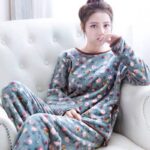 Pyjama imprimé en flanelle pour femme_8