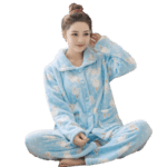Pyjama mignon en corail polaire pour femme_5
