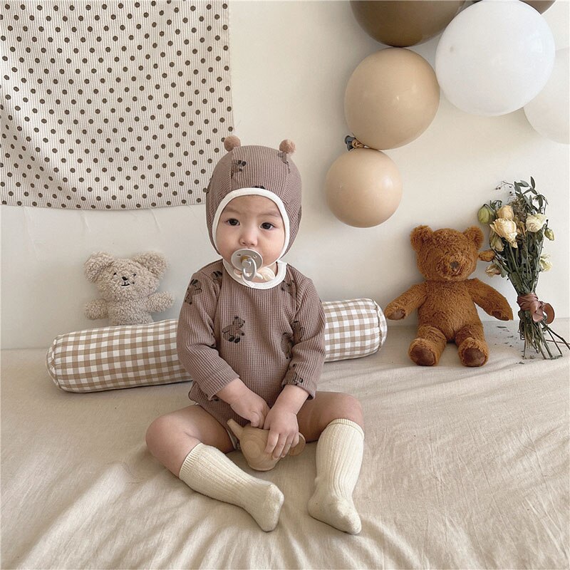 Pyjama mignon pour bébé à motif ours en coton_2