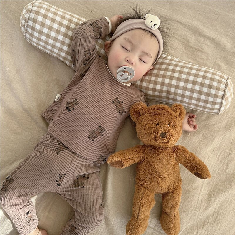 Pyjama mignon pour bébé à motif ours en coton_3