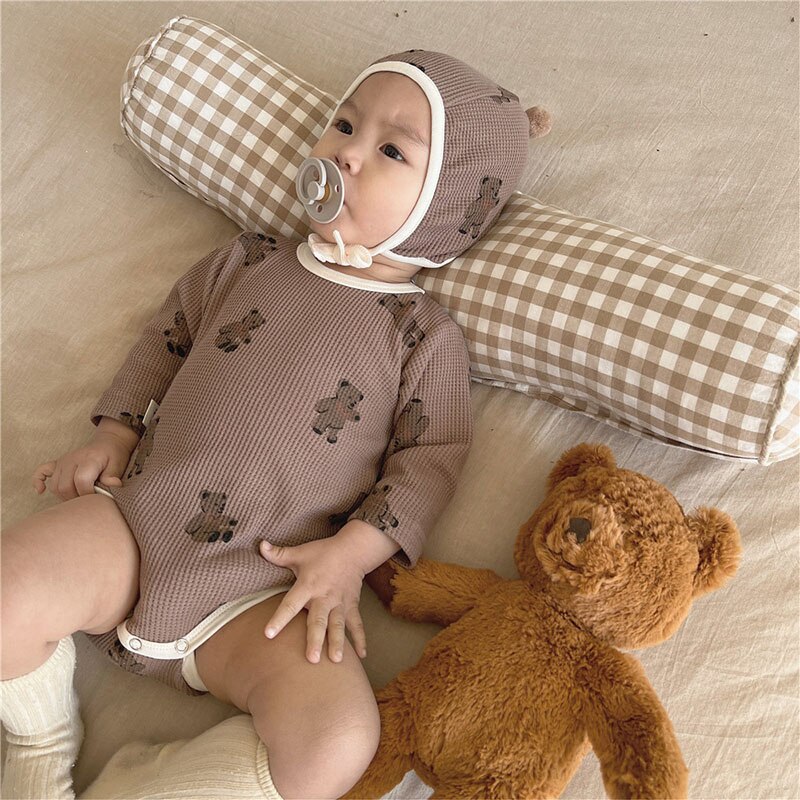 Pyjama mignon pour bébé à motif ours en coton_4