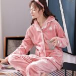 Pyjama polaire en velours pour femme_5