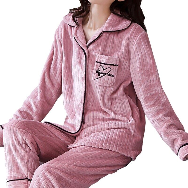 Pyjama polaire en velours pour femme Rose M