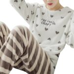 Pyjama pour femme épais et chaud en flanelle_9