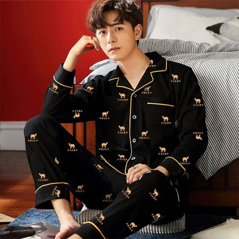 Pyjama simple et doux en coton pour homme_1