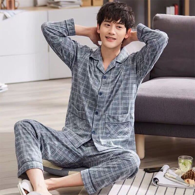Pyjama simple et doux en coton pour homme_6