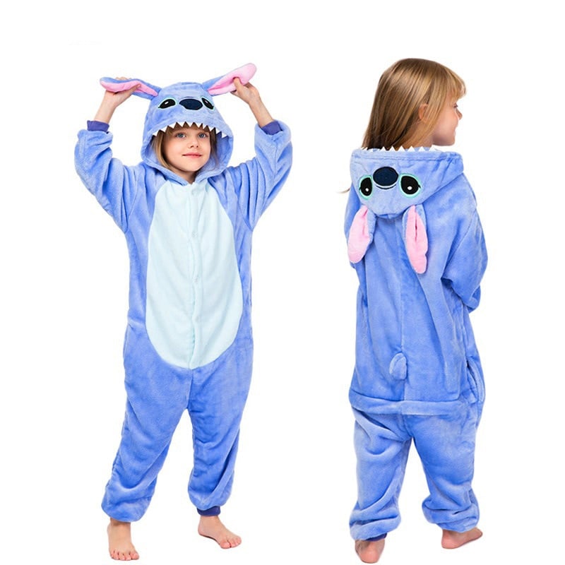 Pyjama stich en Flanelle pour Enfant Bleue 95-105CM
