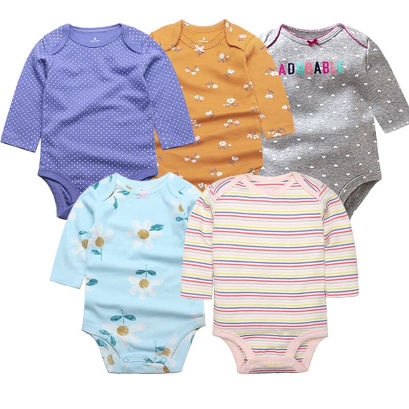 Pyjama une pièce à manches longues pour enfant en coton 5 pièces 3mois____