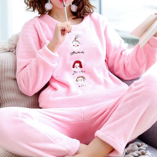 Pyjamas d'hiver de grande taille pour femmes en coton Rose XXL China