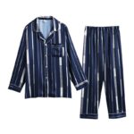 Pyjamas d'hiver pour hommes en satin de soie_17
