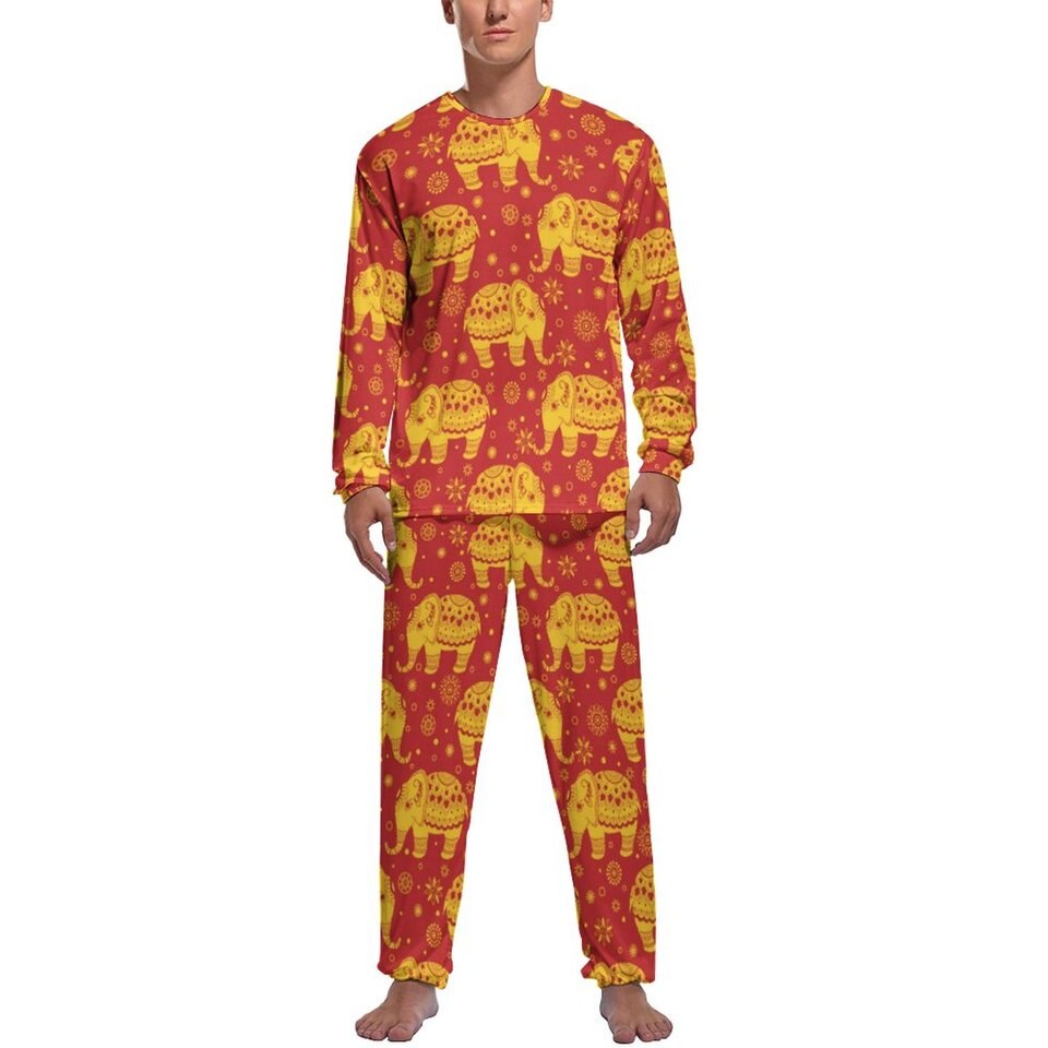 Cool pyjama 2 pièces manches longues imprimé éléphant Orange 2XL China