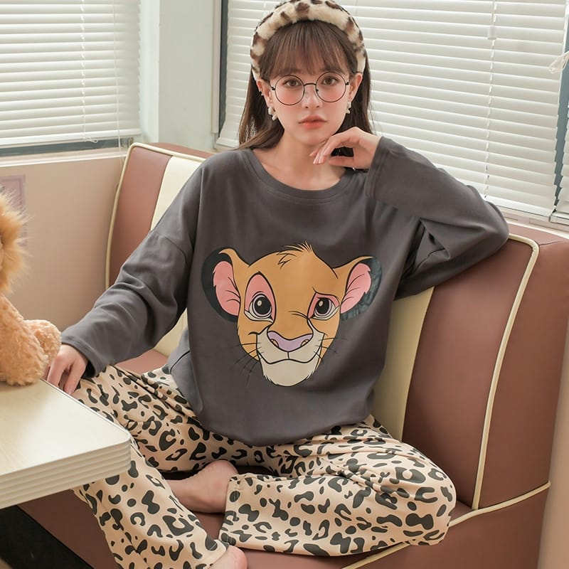 Ensemble pyjama Disney le roi Lion pour femmes en coton XXL