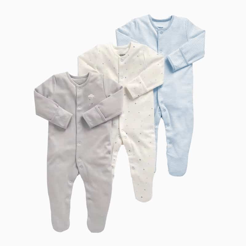 Ensemble pyjama à manches longues en coton pour bébé 3pièces 3mois_