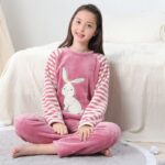 Ensemble pyjama polaire épais pour filles_11