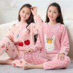 Ensemble pyjama polaire épais pour filles_13