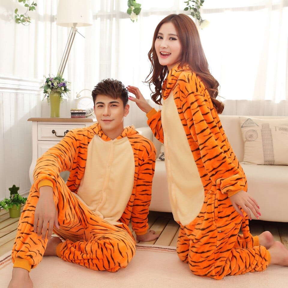 Ensemble pyjama tigre chaud en polyester_1