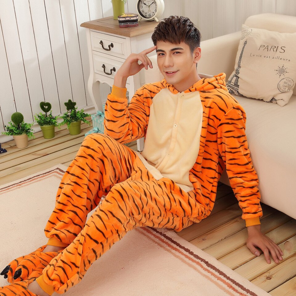 Ensemble pyjama tigre chaud en polyester