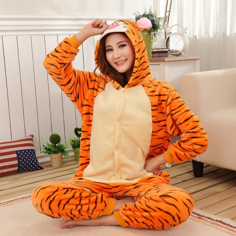Ensemble pyjama tigre chaud en polyester_3
