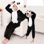 Pyjama Panda pour enfants avec capuche et manches longues en flanelle_9