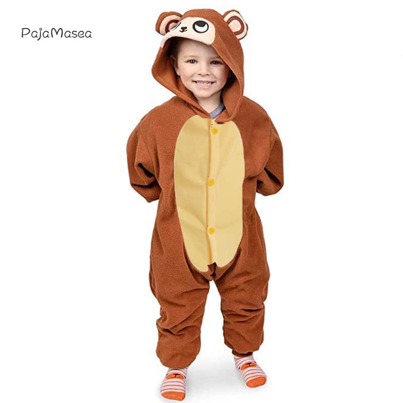 Pyjama à boutons pour enfant en forme de singe_1