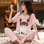 Pyjama avec motif chat en coton doux pour Couple_21